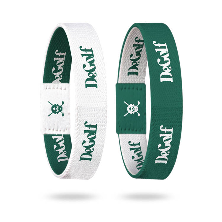 DeBands x DeGolf wristbands, green and white