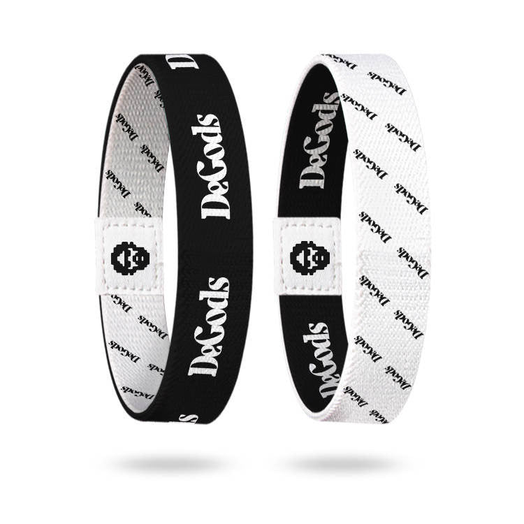 DeBands x DeGods skull wristbands, black and white